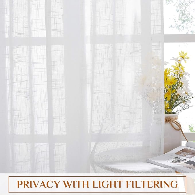 NICETOWN Semi Sheer Window Curtain Panels - Image 6