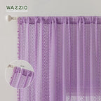 WAZZIO Boho Lace Curtains 84 Inches 2 Panel, Light Filtering Privacy Tassel & - Image 6