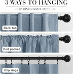 RYB HOME Smoky Blue 100% Blackout Curtains 63 inch Long, Light Blacking & - Image 7