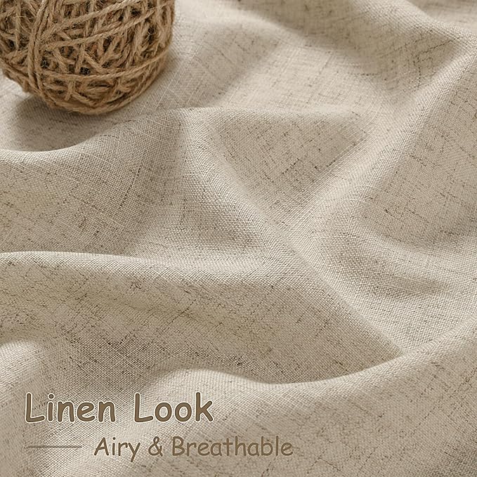 Taupe Burlywood Linen Curtains for Living Room 94 Inches Long Light Filtering - Image 4