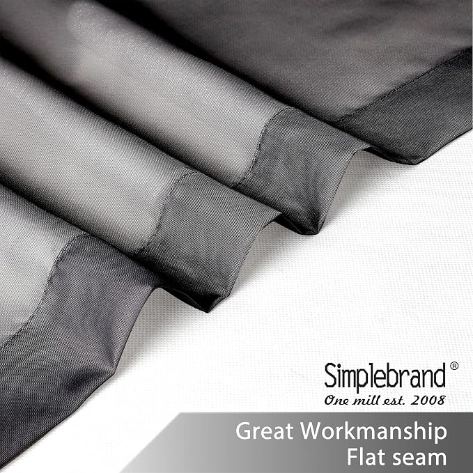 Simplebrand Black Sheer Curtains 63 Inch Length 2 Panels, Rod Pocket Solid - Image 6