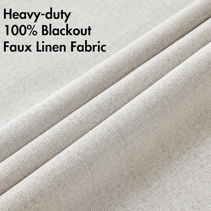MIULEE 100% Blackout Linen Textured Curtains - Image 5