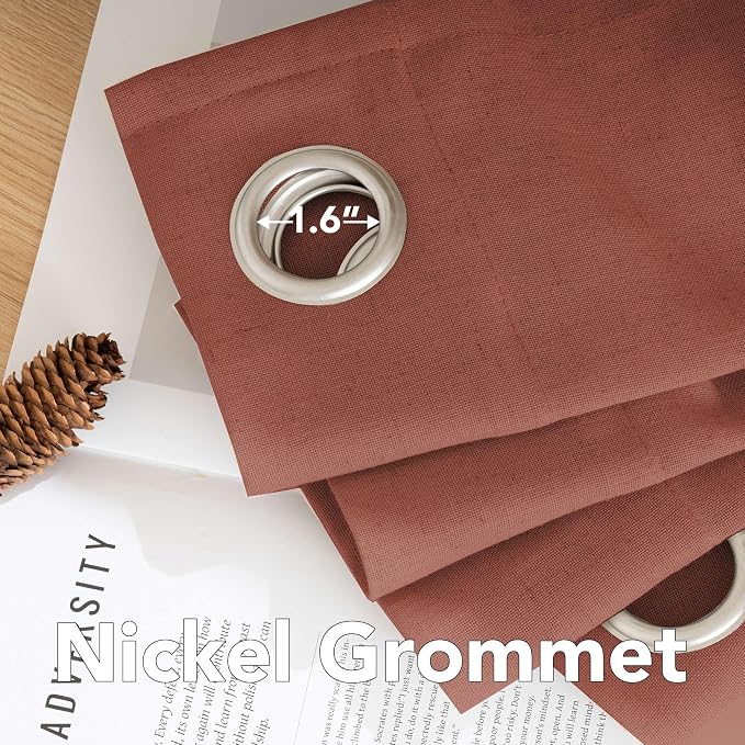 H.VERSAILTEX Living Room Linen Curtains Semi Sheer Curtains Nickel Grommet - Image 5