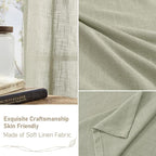 LAMIT Linen Curtains 63 inch Length 2 Panels - Image 7