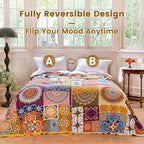 MSGKV Boho Throw Blanket for Bed 60"x80" 100% Cotton Couch Blanket Spring - Image 4