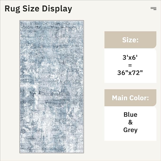 Runner Rug 3x6 Washable Non-Slip Kitchen Runner Rugs - Image 5