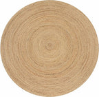 Hausattire Hand Woven Jute Braided Rug, 3’ Round – Natural, Reversible Boho - Image 3