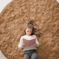 OLANLY Khaki Round Rugs for Bedroom by OLANLY
