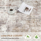 UERMEI Square Area Rugs : Washable 6x6 Neutral Modern Abstract Carpet - Image 7