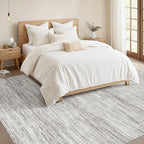 Nakagishi 5x8 Area Rugs Living Room: Washable Large Vintage Rug Neutral - Image 5