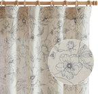 jinchan Floral Linen Curtains for Living Room 63 Inch Length Grey Flower - Image 9