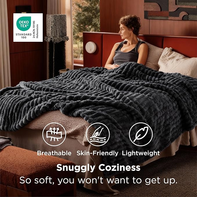 Bedsure GentleSoft Grey California King Size Blanket - Image 2