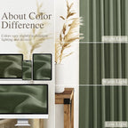 Nanspring Forest Green Linen Curtains 63 Inch Length - Image 2