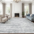 12x15 Washable Area Rug Gray Neutral Abstract Living Room Large Carpet Non Slip by Soalmost
