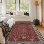 5x8 Boho Dark Red Rug for Living Room - Image 3