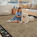 GarveeHome Washable Living Room Rug 9x12 Floral Bordered Area Rugs Soft Thin - Image 7