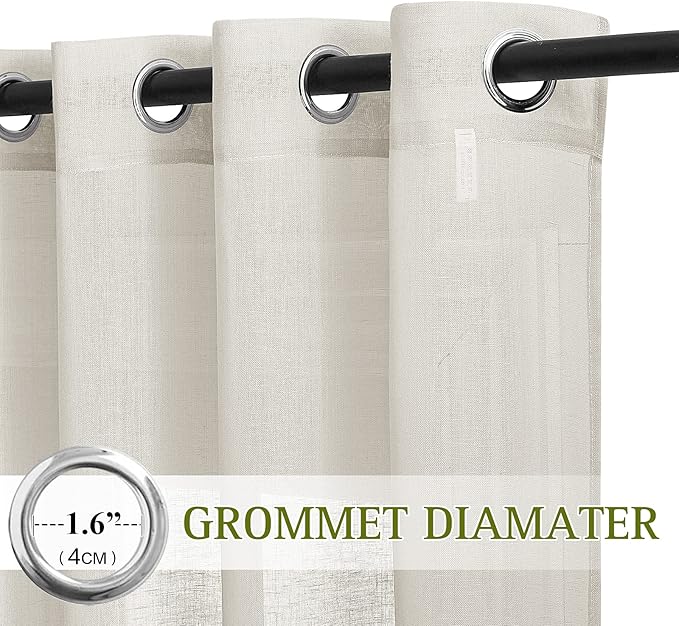 NICETOWN Linen Sheer Curtains 90 inch Length - Image 3