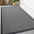 Smiry Front Door Mat Outside Entrance, Heavy Duty Natural Rubber Doormat by Smiry