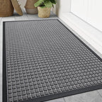 Smiry Front Door Mat Outside Entrance, Heavy Duty Natural Rubber Doormat by Smiry