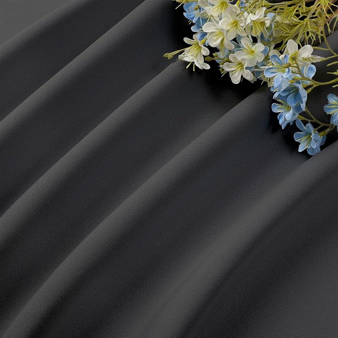CUCRAF Dark Grey Blackout Curtains 54 inch Length 2 Panels Set, Rod Pocket Room - Image 7