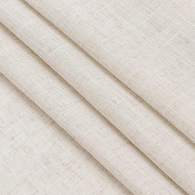 Beige Kitchen Curtains 36 Inch Length Set 2 Panel Back Tab Pocket Semi Sheer - Image 6
