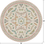 Pink Cute Butterfly 6ft Round Soft Rugs - Image 2
