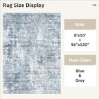 Abstract Rug 8x10 Large Living Room Rugs Neutral Modern Washable Area Rugs - Image 4
