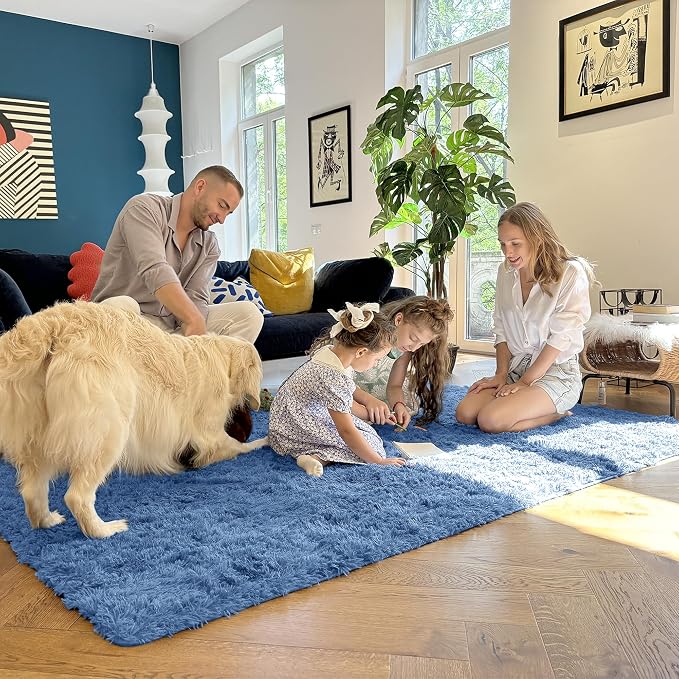 OLANLY 3x5 Machine Washable Small Bedside Rug, Soft Fluffy Shaggy Rugs - Image 7