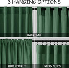 Nanspring Green Boho Curtains for Bedroom Back Tab Rod Pocket Semi Sheer Linen - Image 3