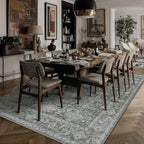 5x7 Washable Area Rug for Living Room Bedroom Vintage Black Grey Soft Low Pile - Image 3