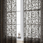 OWENIE Furman Chocolate Sheer Curtains 63 inch Length by OWENIE