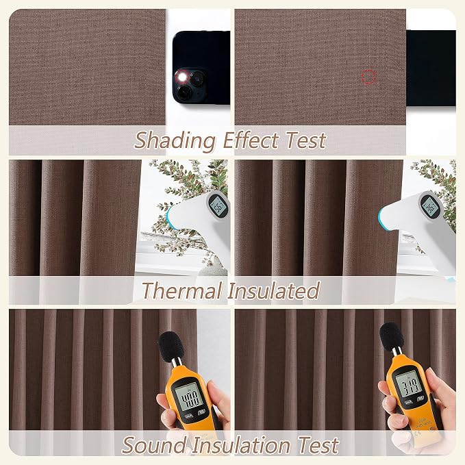 Guken 100% Blackout Curtains 96 Inch Length 2 Panels Set - Image 5