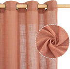 LAMIT Terracotta Linen Curtains 72 Inches Long - Image 2