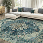 RELEANY Area Rugs 6'x9' Washable Non-Slip, Floral Vintage Distress Print - Image 2