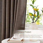 RYB HOME Natural Linen Sheer Curtains 90 inches Long - Image 2