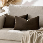 GIGIZAZA Brown Velvet Pillow Covers 12x20, Small Solid Throw Pillow Covers - Image 9