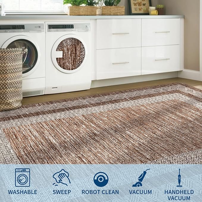GarveeHome Washable Rug 5x7 Modern Bordered Rug - Image 7