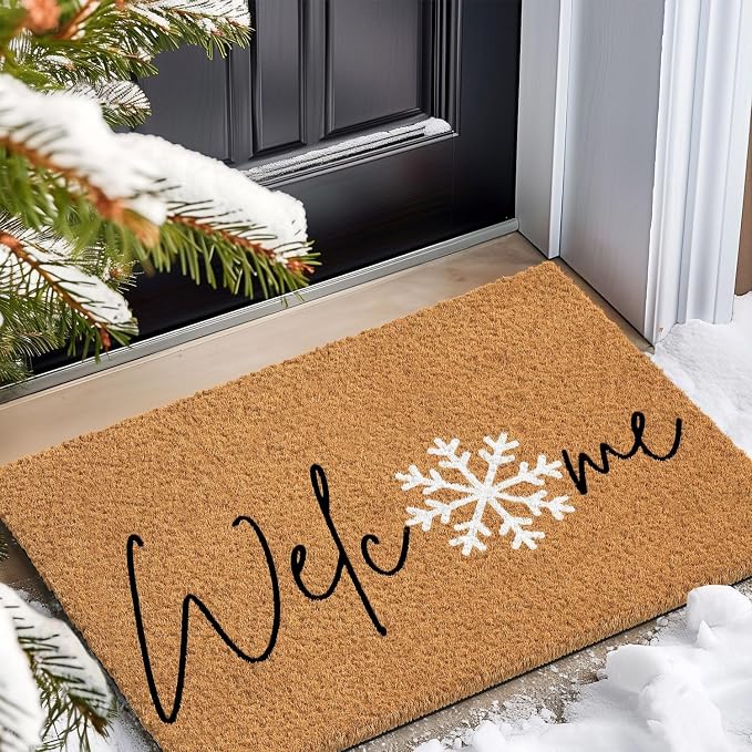 Barnyard Designs Natural Coco Coir Christmas Doormat - Image 2