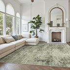 Abstract Rug 8x10 Large Living Room Neutral Modern Washable Area Rugs - Image 8