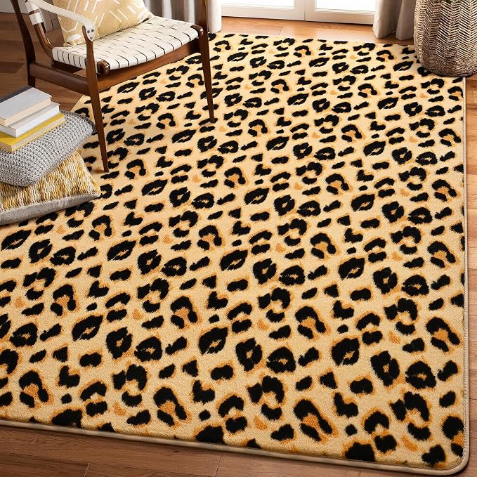 Amearea Soft Leopard Rugs for Bedroom Living Room, 3x5 Modern Cheetah Print - Image 9
