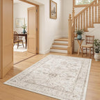 Madane Washable Area Rug 4x6, Low Pile Stain Resistant Vintage Area Rugs - Image 3
