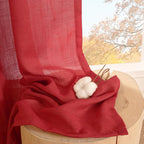 BGment Red Linen Curtains 40 Inch Length - Image 7