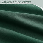 Guken Dark Green 100% Blackout Linen Curtains 84 Inch Length 2 Panels Set - Image 3