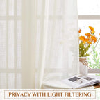 NICETOW Semi Sheer Linen Curtains - Image 7