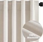 Short Linen Blackout Curtain Tiers 48 Inches Long 2 Panels Set Ivory Birch - Image 7