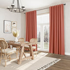 Guken Coral 100% Blackout Linen Curtains 108 Inch Length 2 Panels Set - Image 10