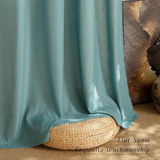 NICETOWN Greyish Blue Linen Curtains - Image 7