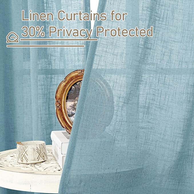 LAMIT 102 Inches Long Linen Curtains - Image 5
