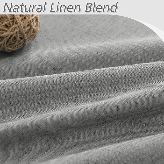 Guken 100% Blackout Linen Curtains 72 Inch Length 2 Panels Set - Image 3
