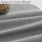Guken Dark Grey 100% Blackout Linen Curtains 90 Inch Length 2 Panels Set - Image 3